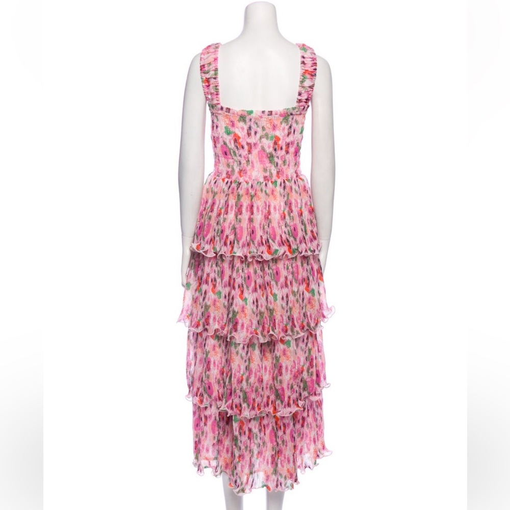 Ganni PLEATED GEORGETTE SMOCK MIDI DRESS - sugar plum - Picture 8 of 16